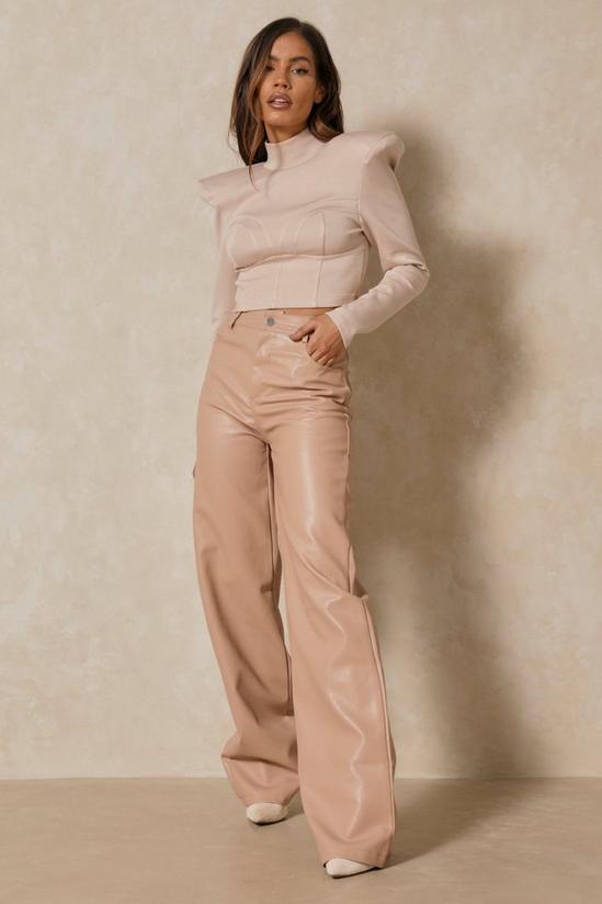 MissPap Wide Leg Leather Look Trousers 1