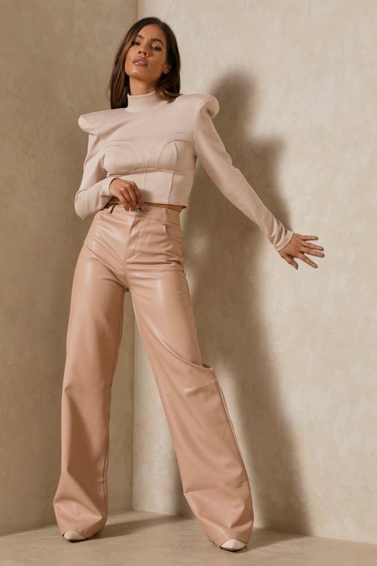 MissPap Wide Leg Leather Look Trousers 5