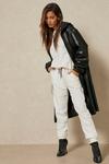MissPap Leather Look Nylon Hooded Trench Coat thumbnail 4