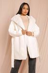 MissPap Wool Hooded Coat With Faux Fur Trim thumbnail 3