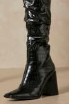 MissPap Croc Ruched Knee High Boots thumbnail 3