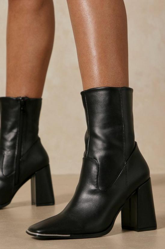 MissPap Leather Look Metal Toe Ankle Boots 2