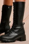 MissPap Chunky Sole Lace Up Knee High Boot thumbnail 2