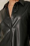 MissPap Leather Look Oversized Shirt thumbnail 6