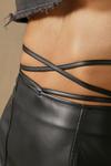 MissPap Leather Look Split Side Wrap Waist Mini Skirt thumbnail 6