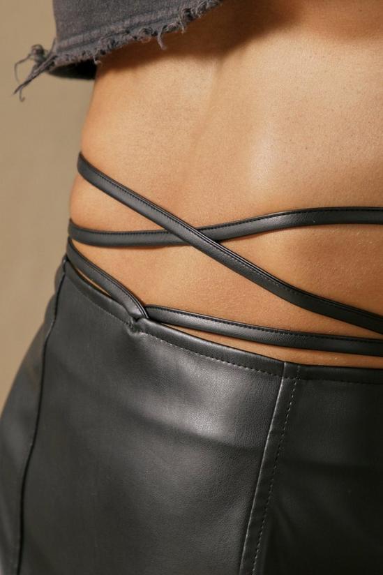 MissPap Leather Look Split Side Wrap Waist Mini Skirt 6