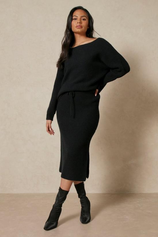 MissPap Off Shoulder Chunky Rib Knitted Top 1
