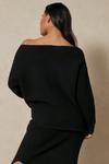 MissPap Off Shoulder Chunky Rib Knitted Top thumbnail 3