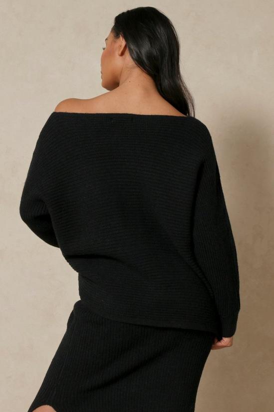 MissPap Off Shoulder Chunky Rib Knitted Top 3