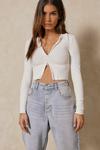 MissPap Knitted Collared Zip Front Top thumbnail 1
