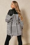 MissPap Dogtooth Checked Leather Look Coat thumbnail 3