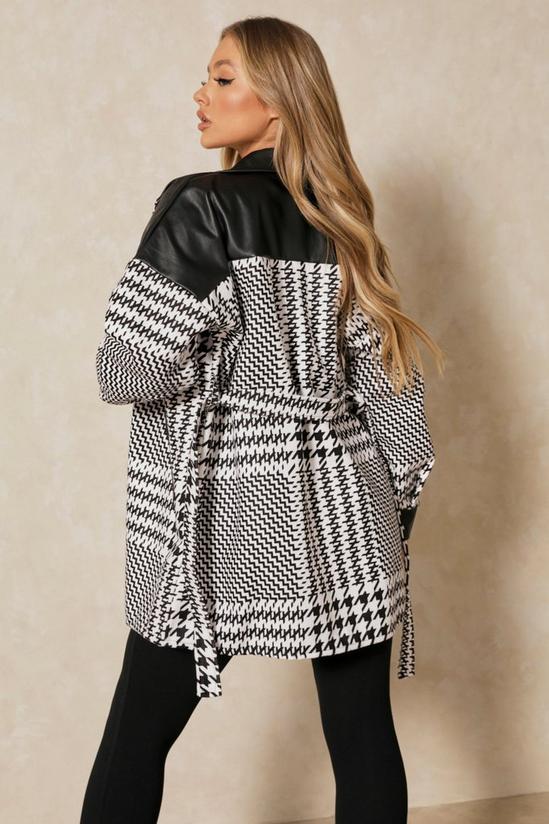 MissPap Dogtooth Checked Leather Look Coat 3
