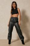 MissPap Leather Look Quilted Joggers thumbnail 4