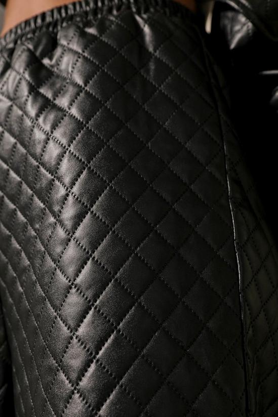 MissPap Leather Look Quilted Joggers 5