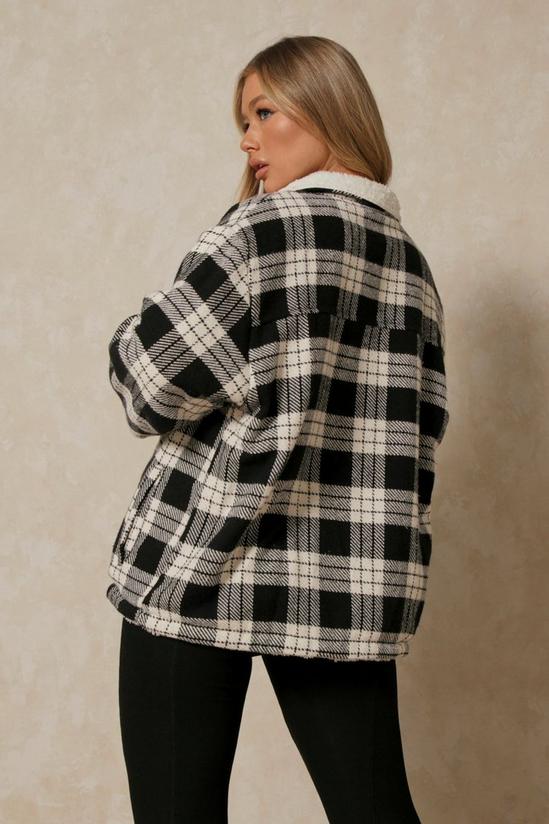 MissPap Borg Lined Checked Trucker Jacket 3