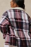 MissPap Borg Lined Checked Trucker Jacket thumbnail 3