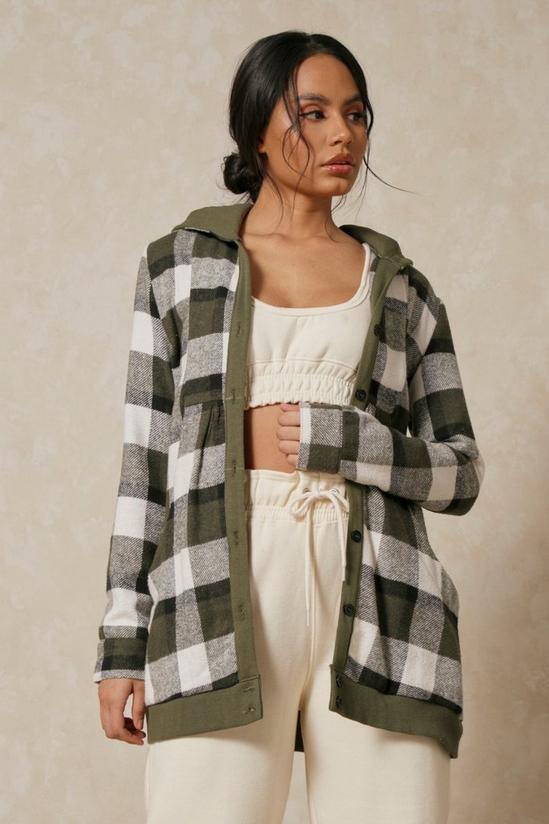 MissPap Checked Hooded Oversized Longline Jacket 1