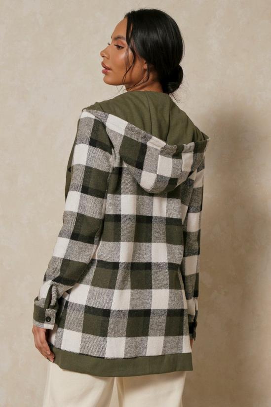 MissPap Checked Hooded Oversized Longline Jacket 3
