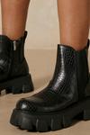 MissPap Croc Chunky Chelsea Ankle Boots thumbnail 2