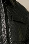 MissPap Leather Look Quilted Shacket thumbnail 2