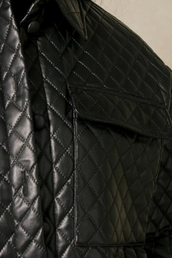 MissPap Leather Look Quilted Shacket 2