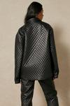 MissPap Leather Look Quilted Shacket thumbnail 3