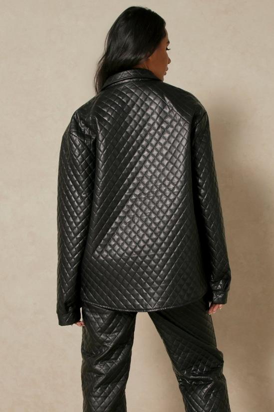 MissPap Leather Look Quilted Shacket 3