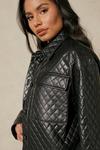 MissPap Leather Look Quilted Shacket thumbnail 5
