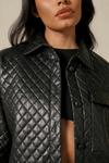 MissPap Leather Look Quilted Shacket thumbnail 6