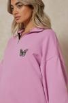 MissPap Butterfly Embroidered Zip Sweatshirt thumbnail 2