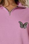 MissPap Butterfly Embroidered Zip Sweatshirt thumbnail 6