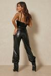 MissPap Leather Look Double Waisted Joggers thumbnail 3