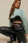 MissPap Leather Look Double Waisted Joggers thumbnail 4