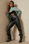 MissPap Leather Look Double Waisted Joggers thumbnail 6