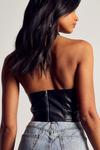 MissPap Leather Look Cross Over Corset Top thumbnail 3