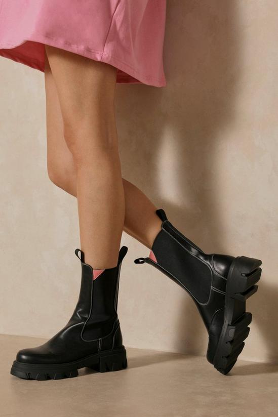 MissPap Contrast Stitch Chunky Ankle Boot 1