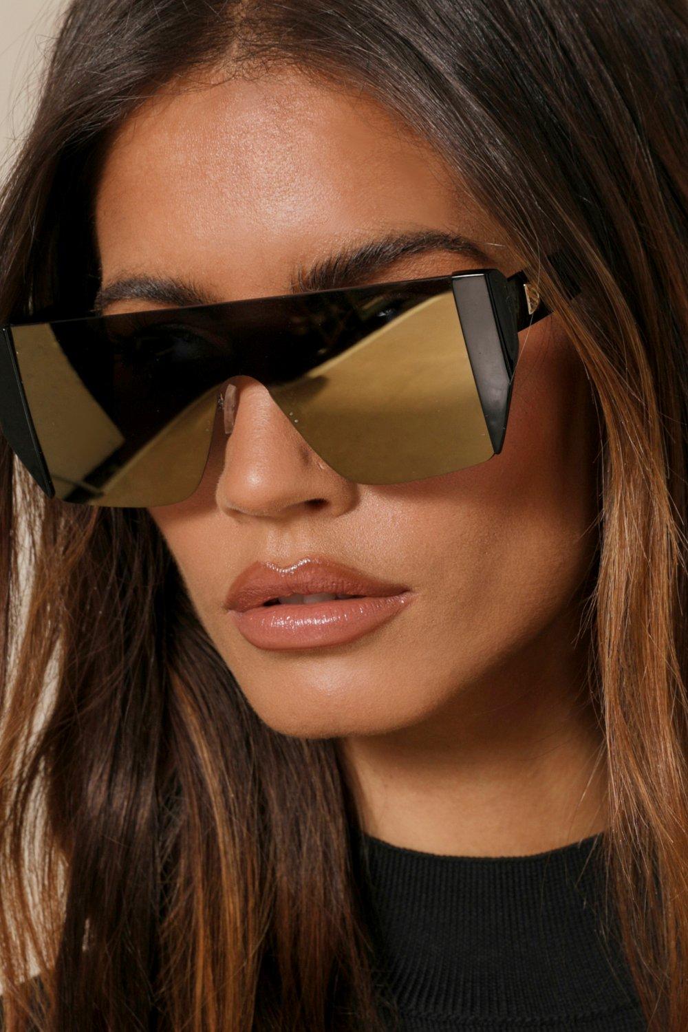 Silver flat sale top statement sunglasses