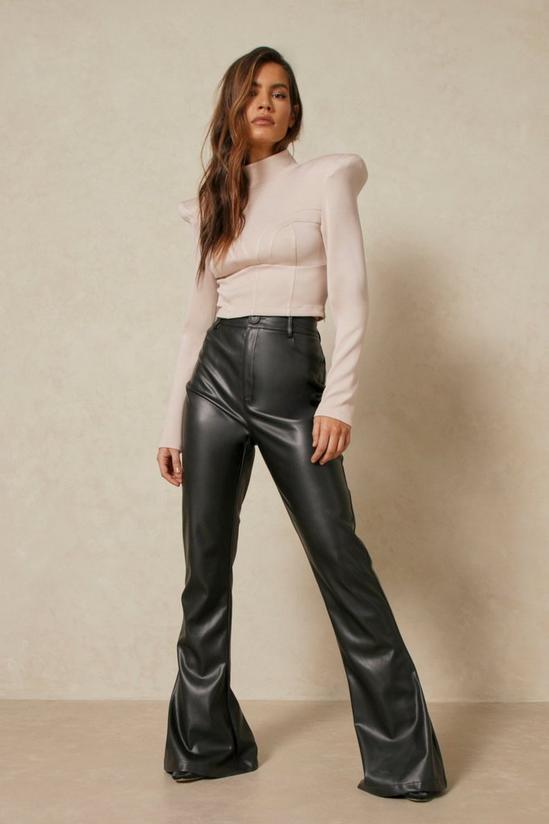 MissPap Leather Look Wide Leg Trouser 1