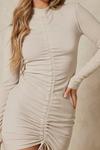 MissPap High Neck Ruched Front Ribbed Dress thumbnail 2