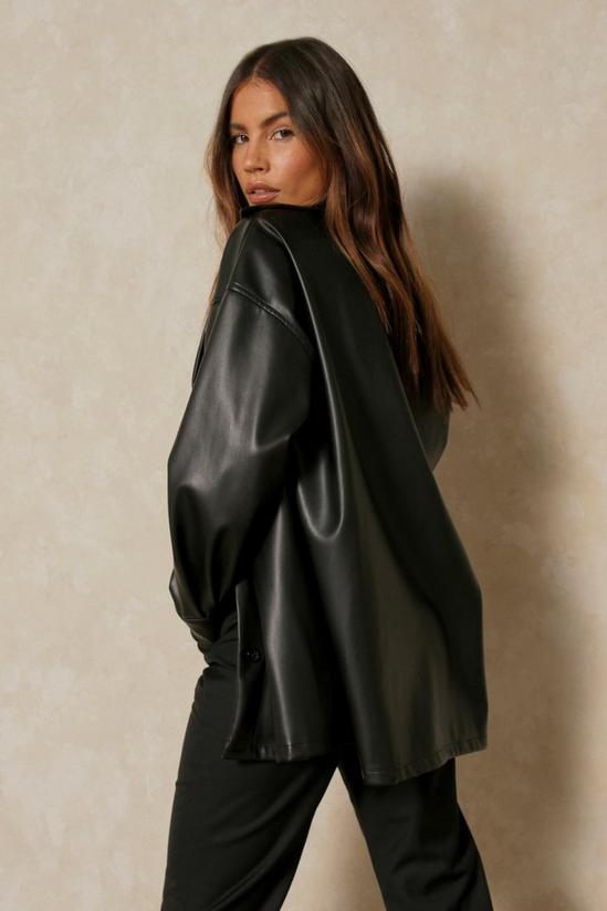 MissPap Discodaydream Leather Look Oversized Shirt 3