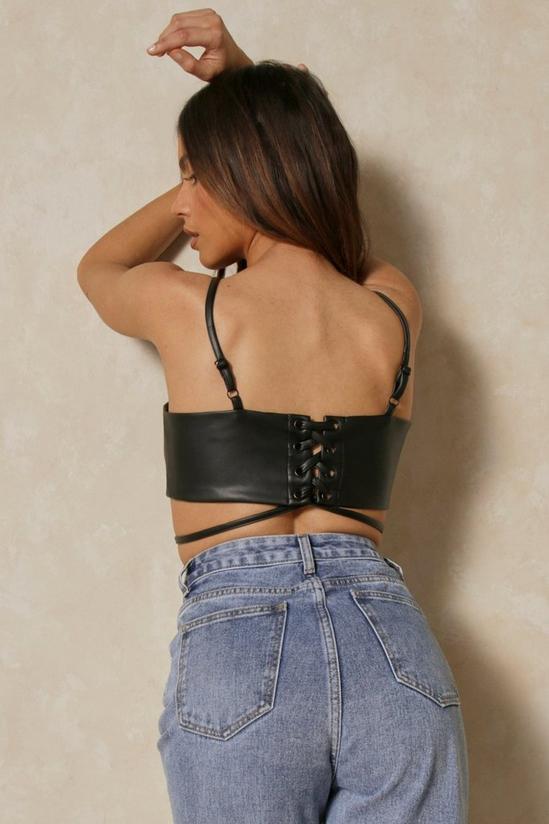 MissPap Discodaydream Leather Look Strappy Crop Top 5
