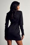 MissPap Premium Satin Cowl Neck Shoulder Pad Dress thumbnail 3