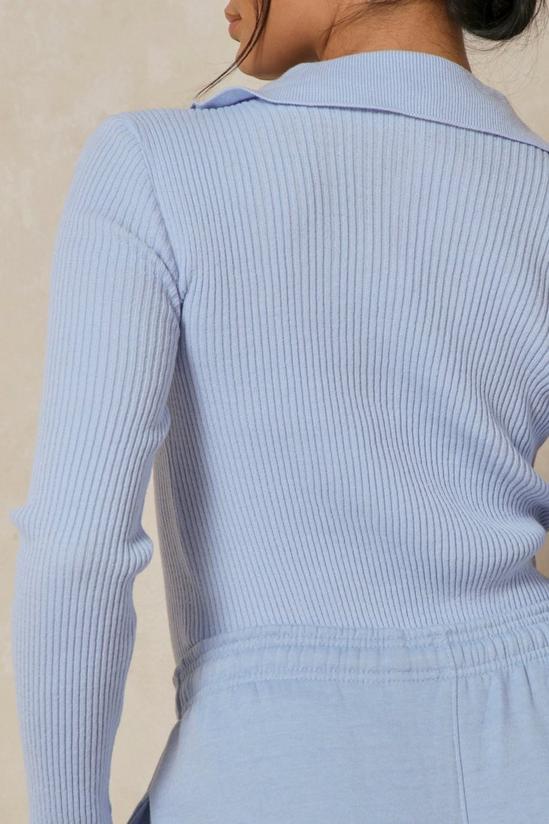 MissPap Ribbed Knit Collared Long Sleeve Top 5