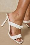 MissPap Leather Look Ruched Heeled Mules thumbnail 2