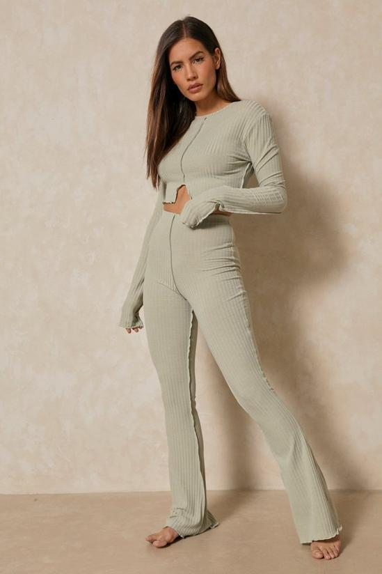 MissPap Ribbed Seam Detail Wide Leg Trouser Co-ord 1