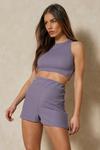 MissPap Textured Ribbed Racer Sport Short Co-ord thumbnail 5