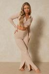 MissPap Ribbed Polo Top Wide Leg Trouser Co-ord thumbnail 1