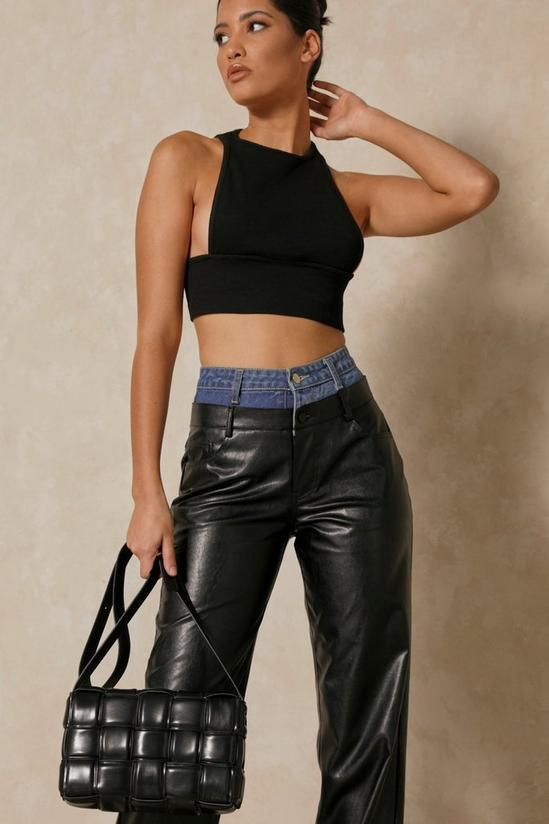 MissPap High Neck Thick Band Crop Top 1