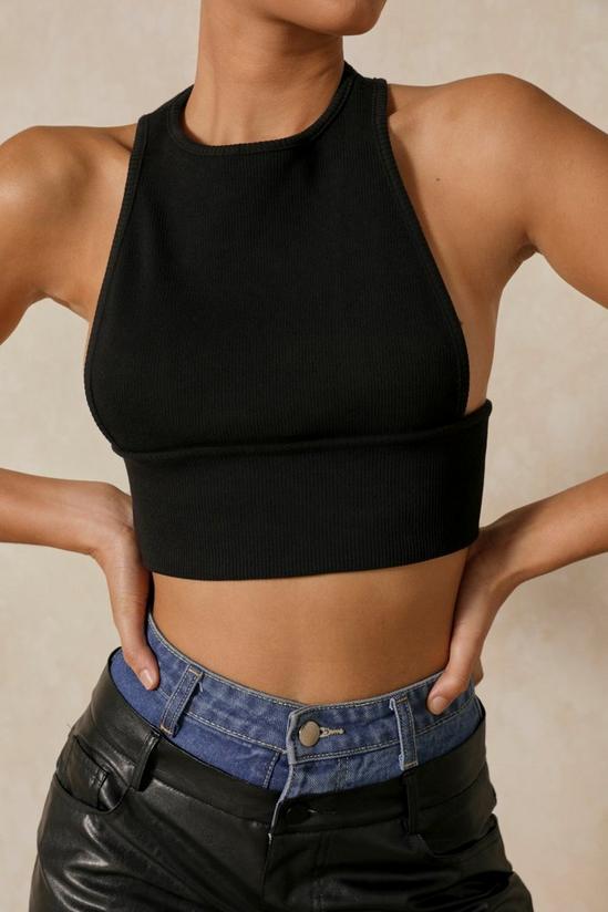 MissPap High Neck Thick Band Crop Top 2