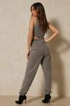 MissPap Acid Wash Lace Up Jogger And Crop Co-ord thumbnail 3